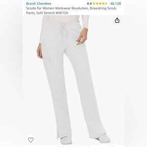 Cherokee White Scrub Pants. Size Medium Tall
